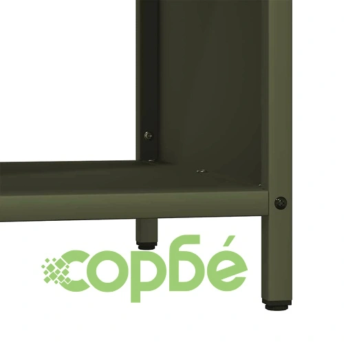 Стойка за дърва за огрев с дървена горна част, маслиненозелена, 100,5x35,5x40 см ➤ топ цена ➤ sorbe.bg