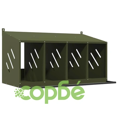 Метална кутия за пилета с 4 отделения - маслиненозелена, за лесно снасяне на яйца ➤ топ цена ➤ sorbe.bg