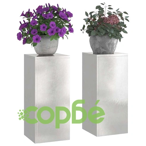Стендове за растения от неръждаема стомана 2 бр. сребристи 24x24x55 см ➤ топ цена ➤ sorbe.bg