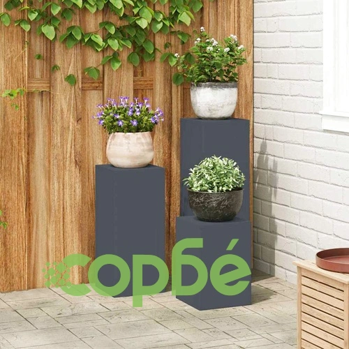 Стендове за растения 3 броя антрацит 24x24x75 см стомана ➤ топ цена ➤ sorbe.bg