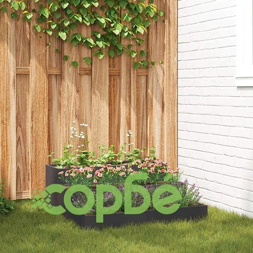 Градинска саксия от стомана черна 90x90x35 см с отворено дъно ➤ топ цена ➤ sorbe.bg