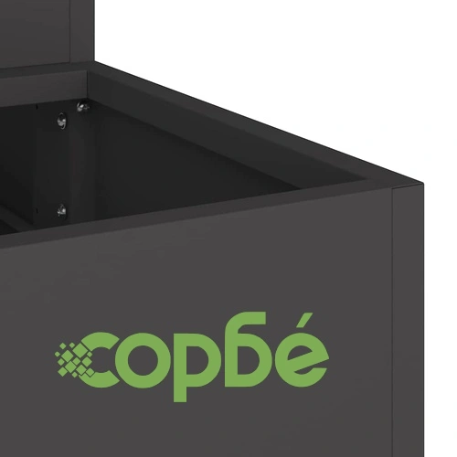 Градинска саксия от стомана черна 90x90x35 см с отворено дъно ➤ топ цена ➤ sorbe.bg