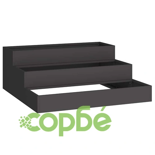 Градинска саксия от стомана черна 90x90x35 см с отворено дъно ➤ топ цена ➤ sorbe.bg