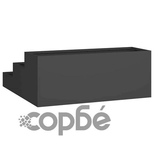 Градинска саксия от стомана черна 90x90x35 см с отворено дъно ➤ топ цена ➤ sorbe.bg