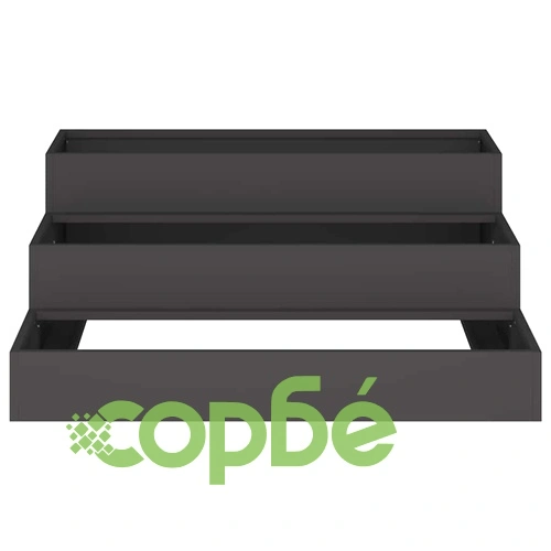 Градинска саксия от стомана черна 90x90x35 см с отворено дъно ➤ топ цена ➤ sorbe.bg