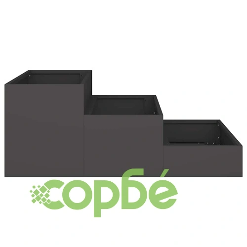 Градинска саксия от стомана черна 90x90x35 см с отворено дъно ➤ топ цена ➤ sorbe.bg