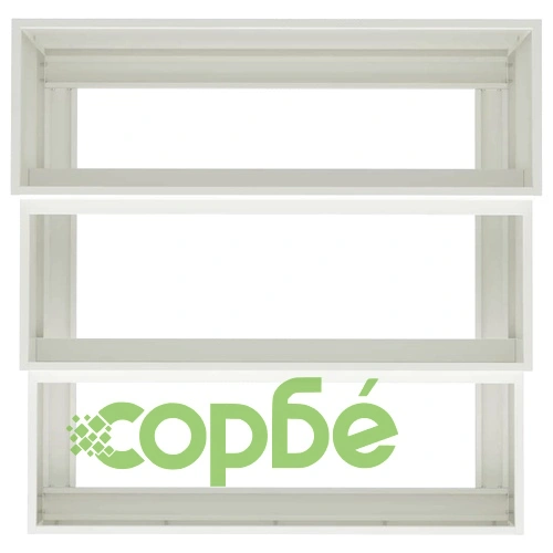 Градинска саксия 3-етажна 90x90x35 см бяла стомана ➤ топ цена ➤ sorbe.bg