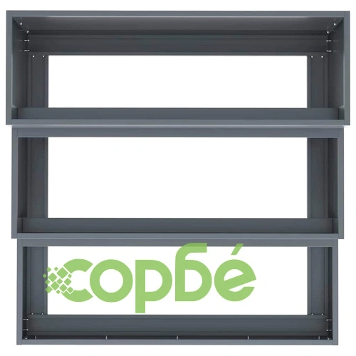 Градинска саксия на 3 нива Антрацит, стомана, 90 x 90 x 35 см ➤ топ цена ➤ sorbe.bg