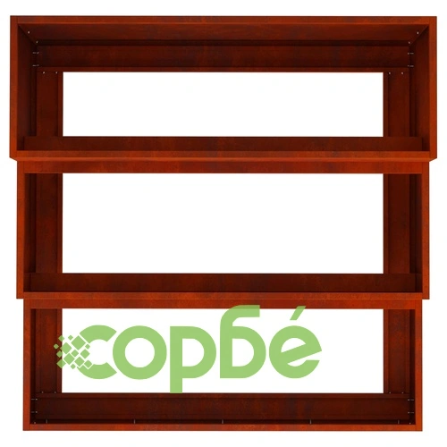 Градинска саксия на 3 нива Ръждиво 90 x 90 x 35 см Патинираща стомана ➤ топ цена ➤ sorbe.bg