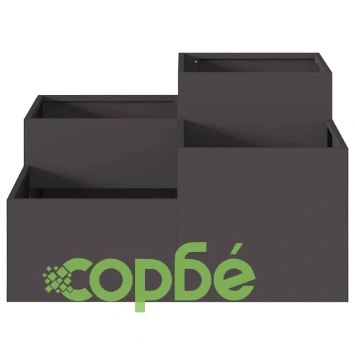 Градинска саксия от стомана 80x80x48 см черна за външна употреба ➤ топ цена ➤ sorbe.bg