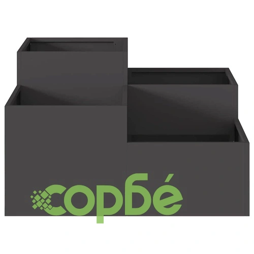 Градинска саксия от стомана 80x80x48 см черна за външна употреба ➤ топ цена ➤ sorbe.bg