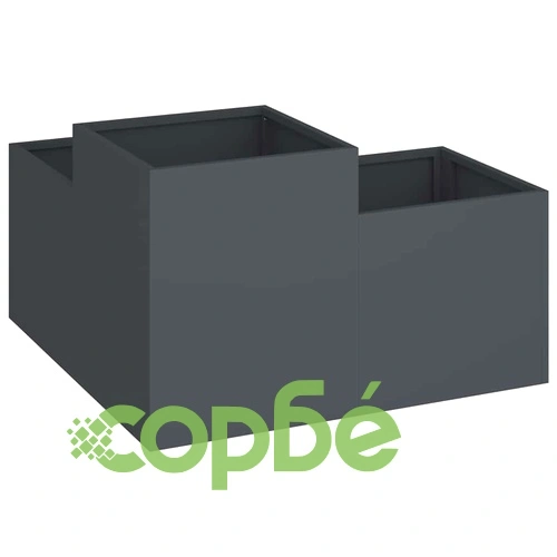 Градинска саксия от стомана 80x80x48 см - антрацит цвят ➤ топ цена ➤ sorbe.bg
