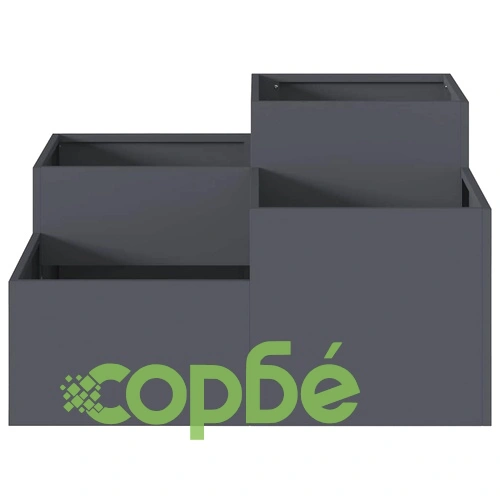 Градинска саксия от стомана 80x80x48 см - антрацит цвят ➤ топ цена ➤ sorbe.bg