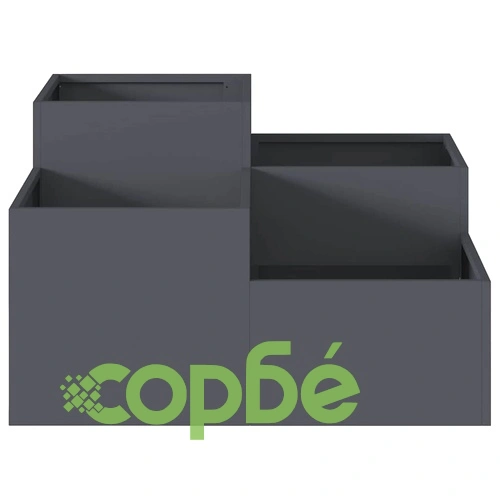 Градинска саксия от стомана 80x80x48 см - антрацит цвят ➤ топ цена ➤ sorbe.bg