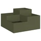 Градинска саксия от стомана 100x100x48 см маслиненозелена