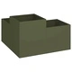 Градинска саксия от стомана 100x100x48 см маслиненозелена