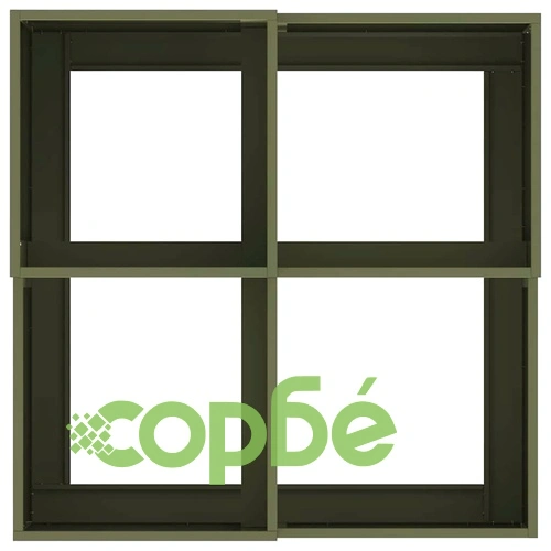 Градинска саксия от стомана 100x100x48 см маслиненозелена ➤ топ цена ➤ sorbe.bg