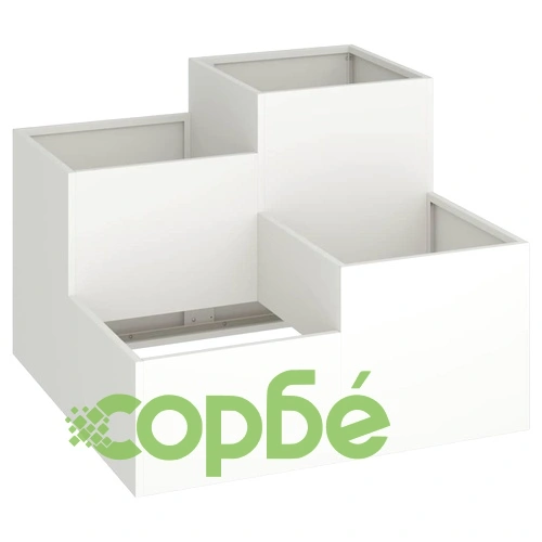 Градинска саксия от стомана бяла 80x80x60 см за външна употреба ➤ топ цена ➤ sorbe.bg