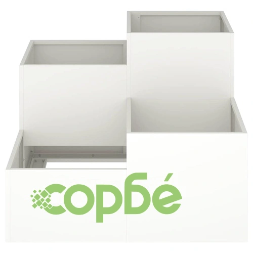 Градинска саксия от стомана бяла 80x80x60 см за външна употреба ➤ топ цена ➤ sorbe.bg