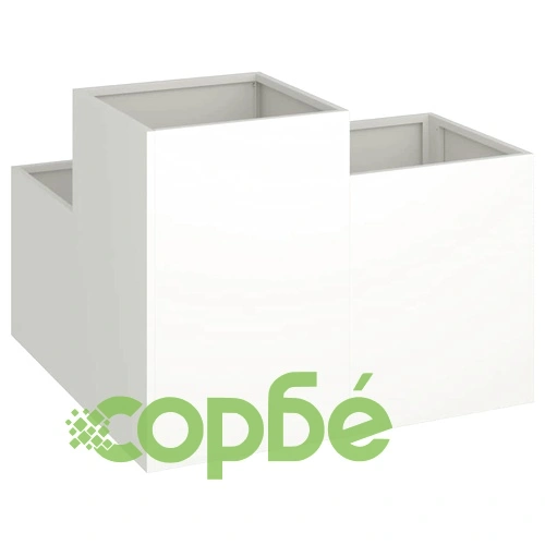 Градинска саксия от стомана бяла 80x80x60 см за външна употреба ➤ топ цена ➤ sorbe.bg