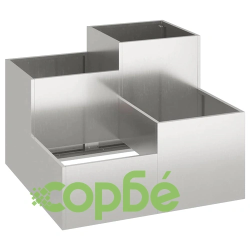 Градинска саксия от неръждаема стомана 80x80x60 см сребриста ➤ топ цена ➤ sorbe.bg
