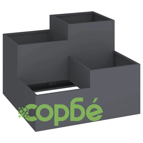 Градинска саксия от стомана 100x100x60 см антрацит цвят ➤ топ цена ➤ sorbe.bg