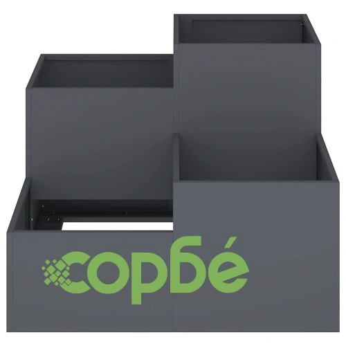 Градинска саксия от стомана 100x100x60 см антрацит цвят ➤ топ цена ➤ sorbe.bg