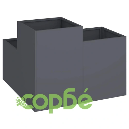Градинска саксия от стомана 100x100x60 см антрацит цвят ➤ топ цена ➤ sorbe.bg