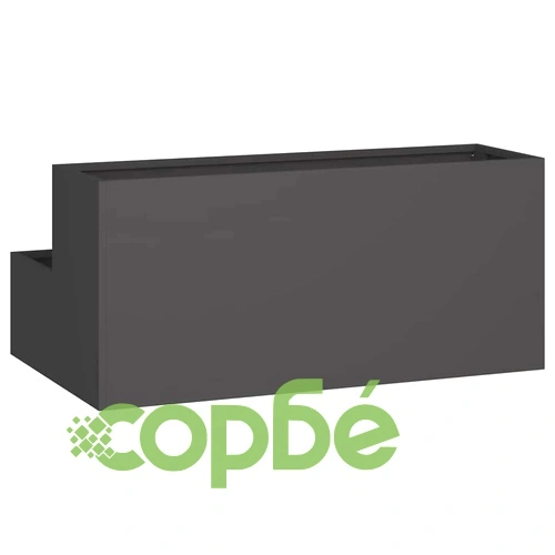Градинска саксия от стомана черна 100x60x45 см двуетажна ➤ топ цена ➤ sorbe.bg