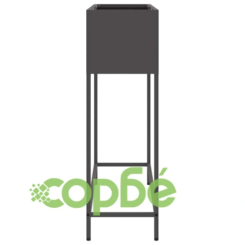 Повдигната градинска саксия от стомана 100x26x82 см черна ➤ топ цена ➤ sorbe.bg