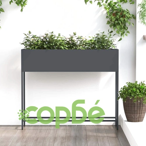 Повдигната градинска саксия от стомана 100x26x82 см антрацит ➤ топ цена ➤ sorbe.bg