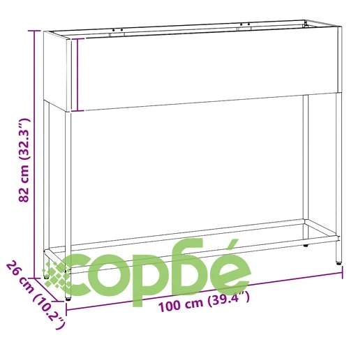 Повдигната градинска саксия от стомана 100x26x82 см антрацит ➤ топ цена ➤ sorbe.bg