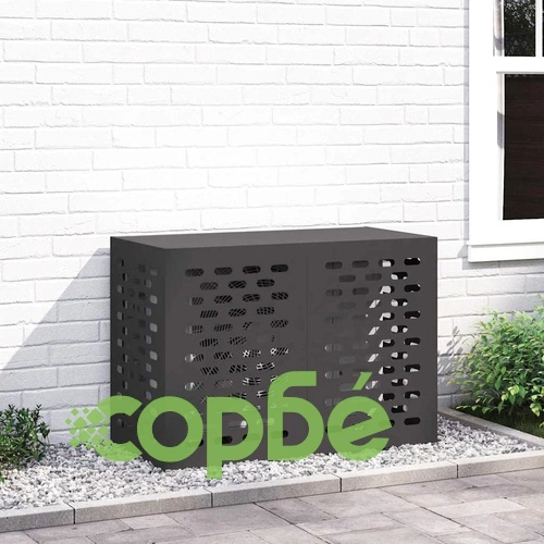 Покритие за климатик от стомана черно 100x50x70 см ➤ топ цена ➤ sorbe.bg
