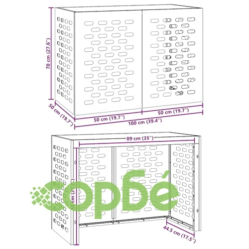 Покритие за климатик от стомана, бяло, 100 x 50 x 70 cm ➤ топ цена ➤ sorbe.bg