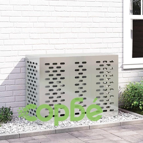 Покритие за климатик от галванизирана стомана 110x50x80 см сребрист ➤ топ цена ➤ sorbe.bg