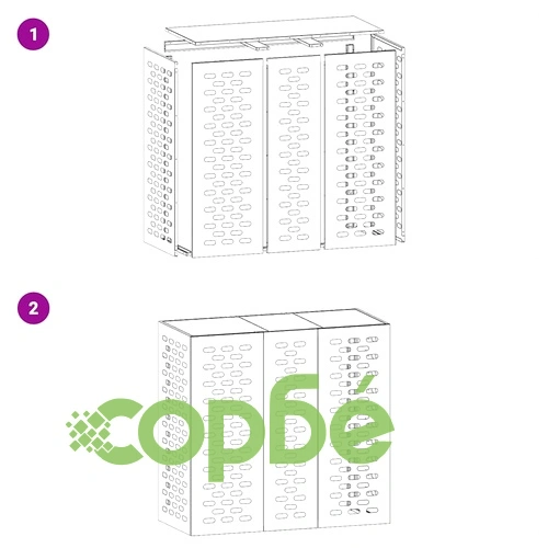 Покритие за климатик от стомана черно 110 x 50 x 105 см ➤ топ цена ➤ sorbe.bg