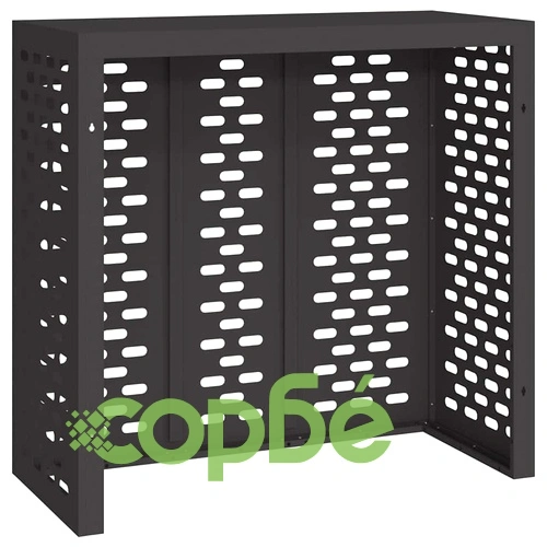Покритие за климатик от стомана черно 110 x 50 x 105 см ➤ топ цена ➤ sorbe.bg