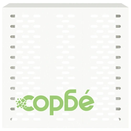 Покритие за климатик бяло 110x50x105 см стомана ➤ топ цена ➤ sorbe.bg