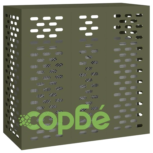 Покритие за климатик от стомана - маслиненозелено, 110x50x105 см ➤ топ цена ➤ sorbe.bg