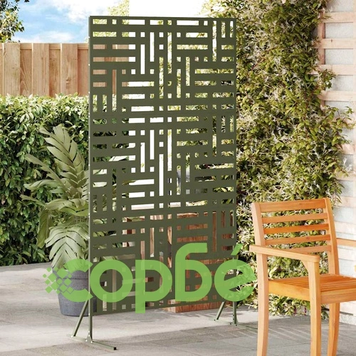 Стоманен екран за уединение маслинено зелен 100x50x180 см ➤ топ цена ➤ sorbe.bg