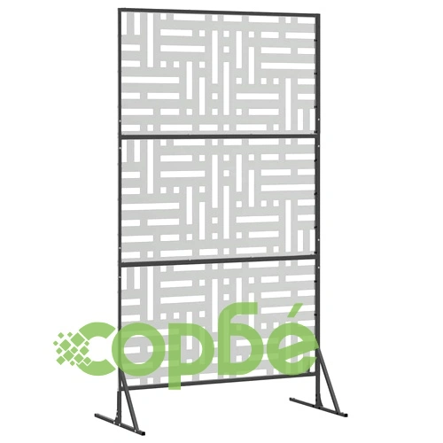 Екран за уединение 180 см сив поцинкована стомана 100x50x180 см ➤ топ цена ➤ sorbe.bg
