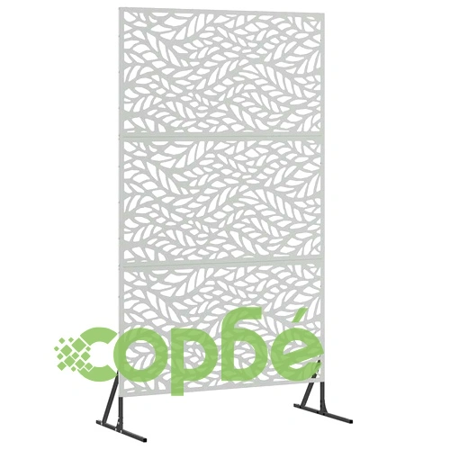 Екран за уединение 100x50x180 см Поцинкована стомана Сив ➤ топ цена ➤ sorbe.bg