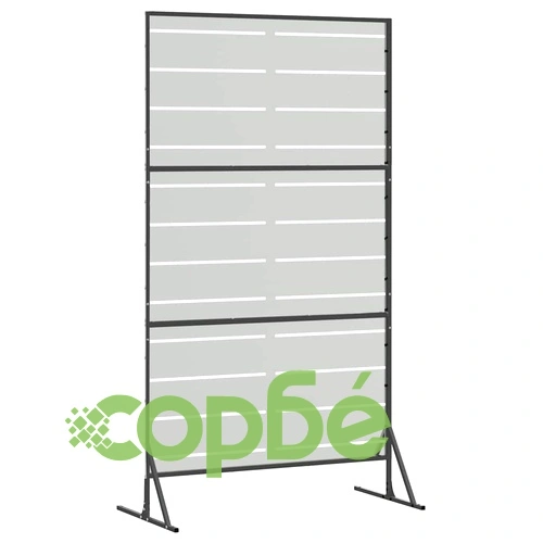 Екран за уединение 180см галванизирана стомана сив 100x50x180см ➤ топ цена ➤ sorbe.bg