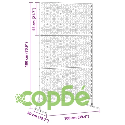 Стоманен екран за уединение маслинено зелен 100x50x180 см ➤ топ цена ➤ sorbe.bg