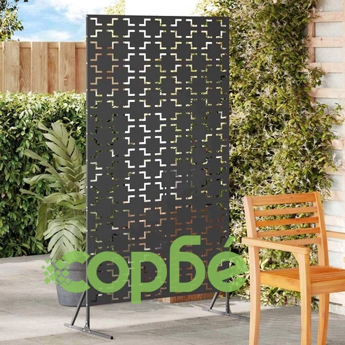 Екран за уединение от стомана 100x50x180 см - черен ➤ топ цена ➤ sorbe.bg