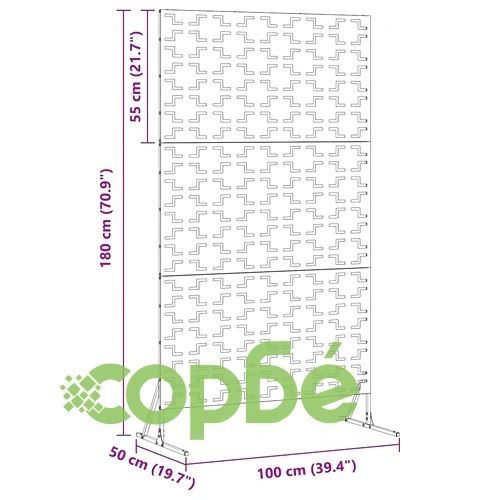 Екран за уединение от стомана 100x50x180 см, цвят антрацит ➤ топ цена ➤ sorbe.bg