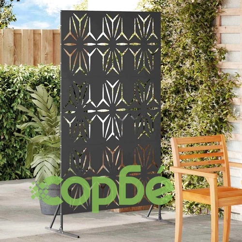 Екран за уединение от стомана 100x50x180 см - черен ➤ топ цена ➤ sorbe.bg