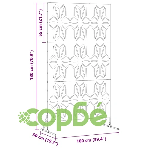 Екран за уединение 100x50x180 см поцинкована стомана сив ➤ топ цена ➤ sorbe.bg