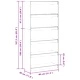 Шкаф за книги от масивно борово дърво, кафяв с восъчно покритие, 80 x 30 x 167,5 см