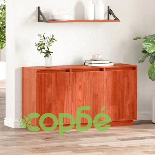 Служебен шкаф от масивна борова дървесина кафяв 111x34x60 см ➤ топ цена ➤ sorbe.bg